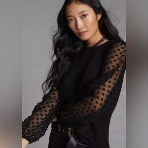 Maeve Textured-Sleeve Top